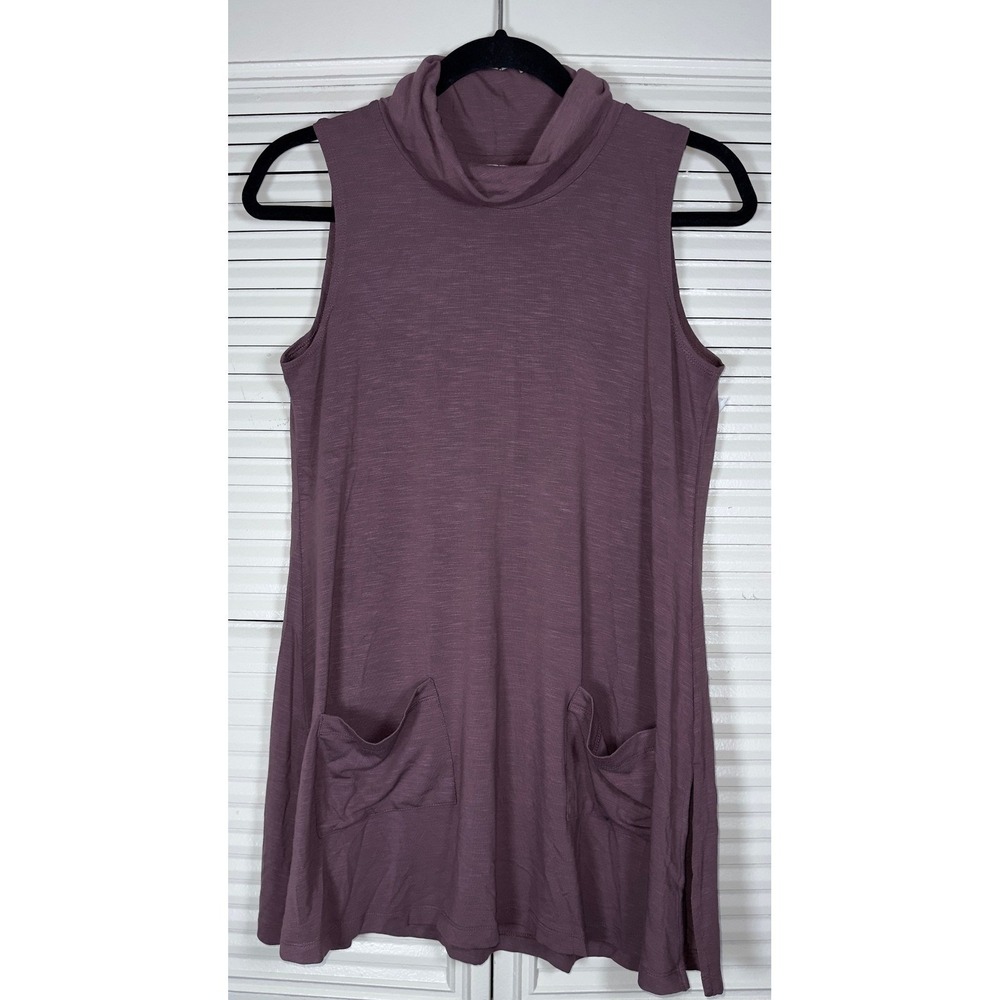 LOGO by Lori Goldstein Heathered Purple Pocket Tunic Top S